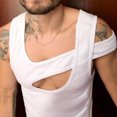 thumbnail image 2 of Camiseta ahuecada para hombre, camiseta sin mangas con chaleco irregular, Top informal cómodo para hombre, 2 of 8