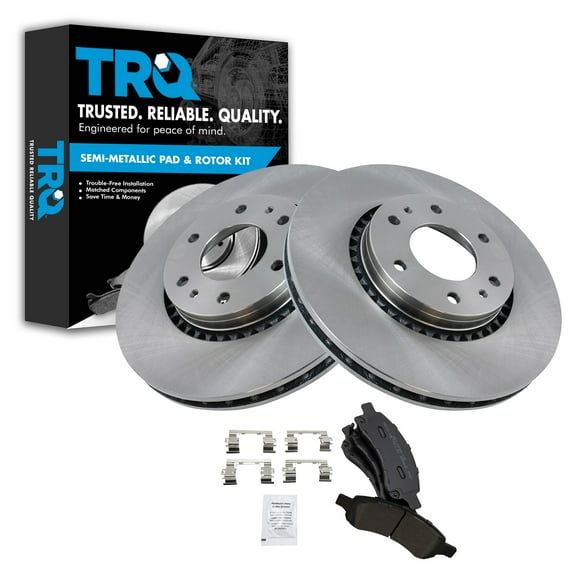 TRQ Front Brake Pad Rotor Kit METALLIC Fits Select Chevy Trailblazer GMC Envoy 9-7x