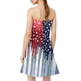thumbnail image 4 of Women's Casual Bandeau Dress with 4th of July Print, Sleeveless Summer Tank Dress with Ruffle Hem, Stylish Outfit for Festive Occasions,Light Gray L, 4 of 4