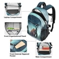 thumbnail image 5 of JIALIOU 14" Laptop Backpack Waterproof Airline Approved Stylish Casual Daypack for Travel Business College Work, Bear in Forest Night Sky Stars, 5 of 8