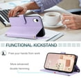 thumbnail image 3 of for iPhone XR Wallet Case, Premium PU Leather Magnetic Flip Folio Case with Wrist Strap Credit Card Holder for Women Men Crossbody Strap Phone Case Cover for iPhone XR, Purple, 3 of 9