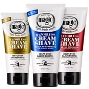 [ 3 PACK ] SoftSheen-Carson Magic - Razorless Cream Shave Smooth Shaving Cream For Bald Head Maintenance 6 oz * BEAUTY TALK LA *