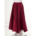 thumbnail image 4 of Aislor Girls Long Full Circle Dance Gypsy Latin Spanish Flamenco Skirt Ballroom Belly Dance Performance Burgundy 11-12, 4 of 7