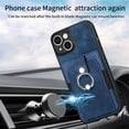 thumbnail image 4 of SaniMore Compatible with iPhone 14 Plus Case, Wallet Stand Elastic Credit Card Slot Magnetic Car Mount Ring Holder Premium PU Leather Protection Cover for iPhone 14 Plus 6.7-inch, Blue, 4 of 9