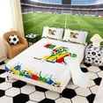 thumbnail image 2 of Erosebridal Splash Soccer Letter K Queen Sheet Sets, Sport Bed Set for Boys and Girls, 4-Piece, 1 Flat Sheet, 1 Fitted Sheet and 2 Pillowcases, 2 of 6