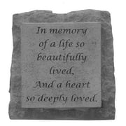 In memory of (single short) Memorial Garden Stone Dcor