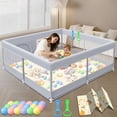 thumbnail image 1 of Corral para bebés XVISHX 127 x 127 cm con tapete, malla segura para niños pequeños, 1 of 9