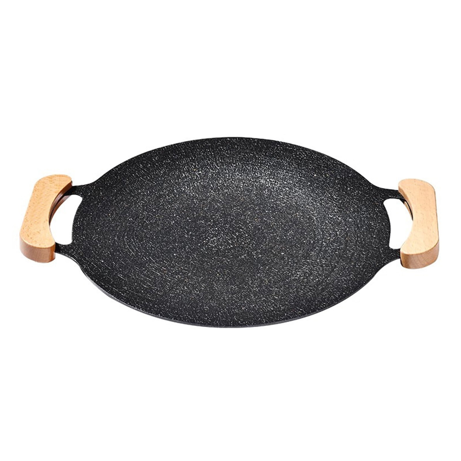 Opvise Multi-Purpose Cast Iron Baking Tray with Double-Ear Anti-Scalding Handles, Heavy Duty Grill Pan for Indoor/Outdoor Cooking, Non-Stick Surface, Even Heat Distribution, Perfect for Grilling