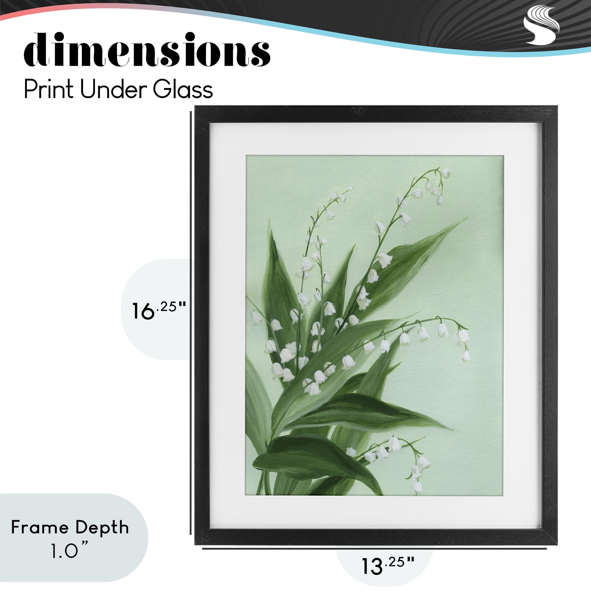 Stupell Industries Verdant Lily Of Valley Black Framed Print Under Glass, design by Grace Popp