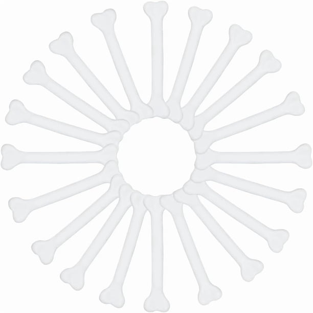 40 mini huesos de plástico para decoración de huesos, color blanco, para fiestas, terroríficos, simulados, con forma de calavera.