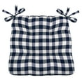 thumbnail image 3 of Achim Buffalo Check Polyester/Cotton Tufted Chair Seat Cushions - Navy - Set of Two, 3 of 4