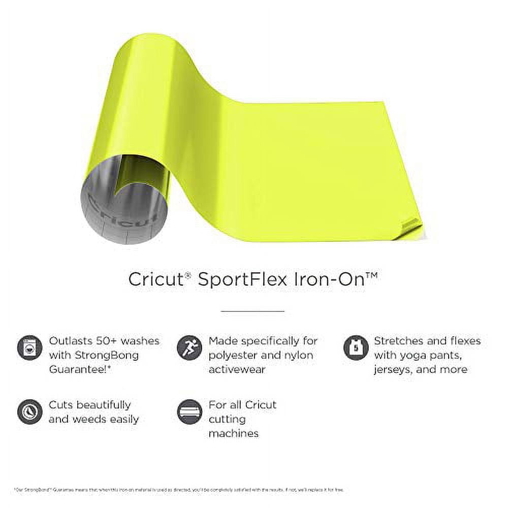 Cricut SportFlex Iron On Vinyl 11.8X24-Neon Yellow