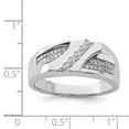 thumbnail image 4 of Auriga 925 Sterling Silver Rhodium Plated Diamond Men's Ring Size- 10, 4 of 6