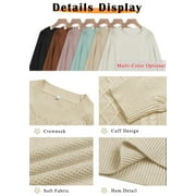 MOSHU Oversized Sweaters for Women Cable Knit Chunky Pullover Sweater