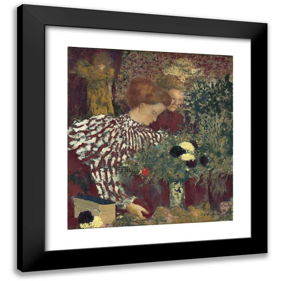 Édouard Vuillard 12x13 Black Modern Framed Museum Art Print Titled - Woman in a Striped Dress (1895)