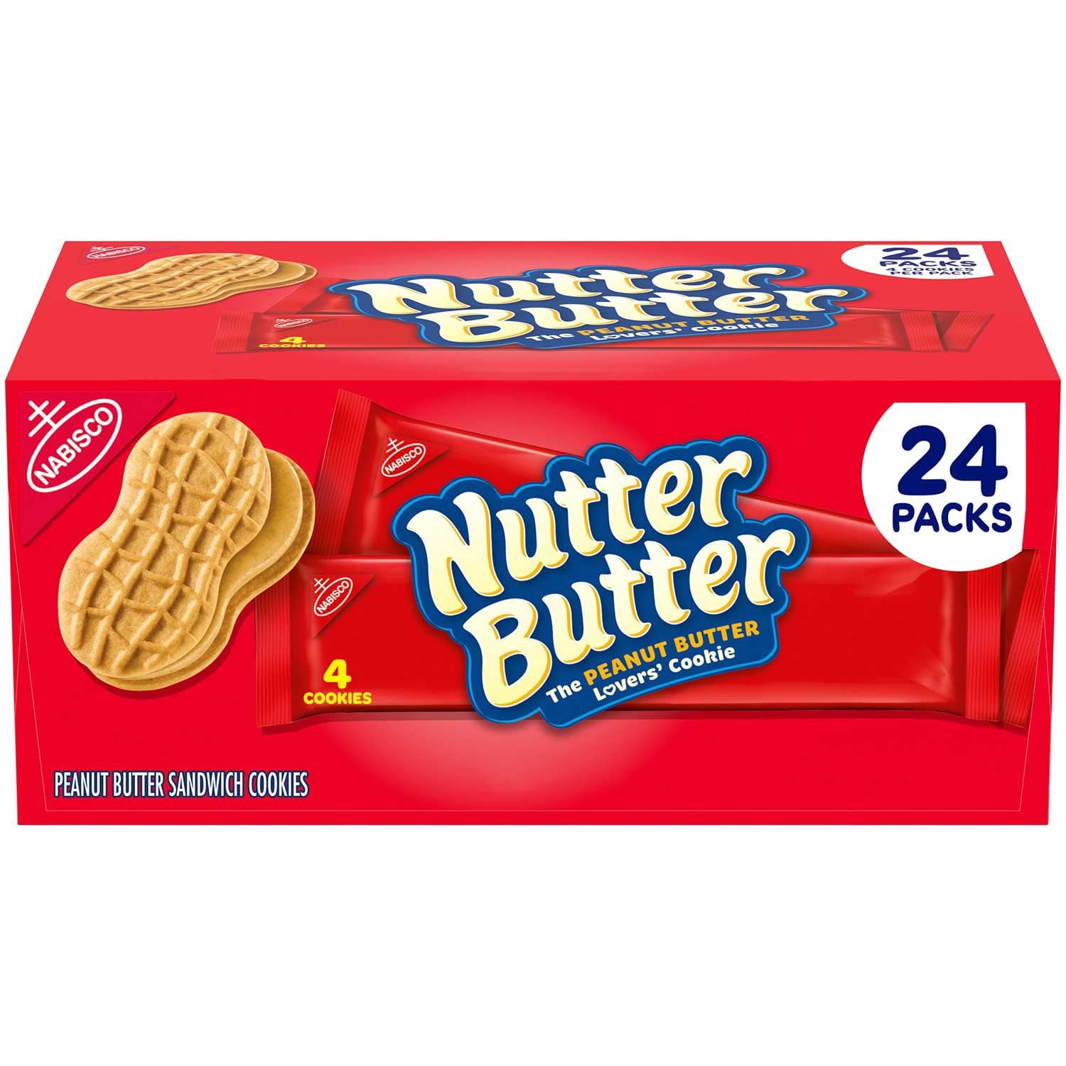 Nutter Butter Peanut Butter Sandwich Cookies, 24 Pack With White Bowl By OMA
