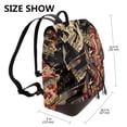 thumbnail image 2 of Disketp Gothic Eastern Floral Skull Mochila de Cuero para Mujer, Bolso de Espalda Antirrobo con Estilo para Viaje, Trabajo y Uso Diario, 2 of 4