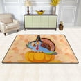 thumbnail image 2 of SKYSONIC 36x24in Thanksgiving Turkey Cute Area Rug, Fall Maple Leaf Non-Slip Floor Carpet for Indoor Living Dining Room Bedroom, 2 of 7