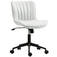 thumbnail image 1 of HOMCOM Armless Office Desk Chair, 360° Swivel Computer Chair, Cream White, 1 of 10