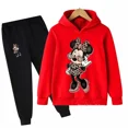 thumbnail image 2 of Sudadera con capucha de Minnie Mouse para niños y niñas, conjuntos de ropa para primavera y otoño, sudadera de manga larga y pantalones, atuendo informal, 2 of 5