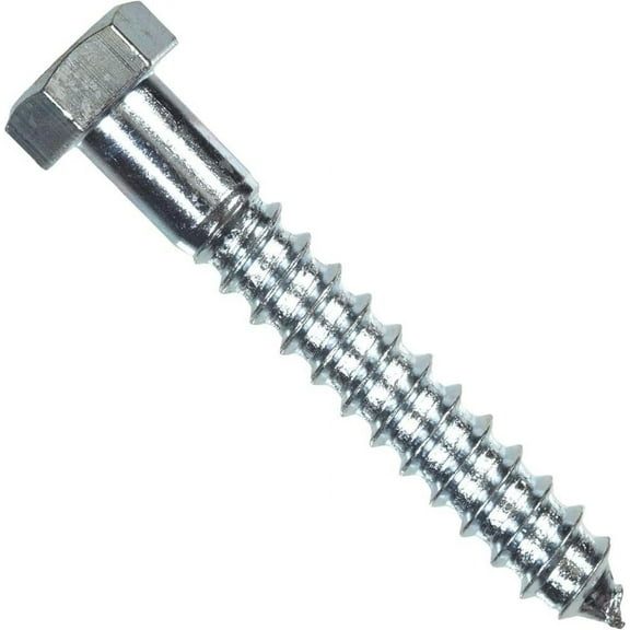 Hillman Lag Bolts, Hex, Zinc, 1/4 x 1-1/2-In.,
