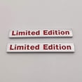 thumbnail image 2 of 2x Chrome Metal Limited Edition Logo Emblem Auto Badge 3D Premium Car Rear Trunk Sticker Side Fender Decal (Silver&Red), 2 of 8