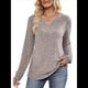 thumbnail image 1 of Blusa de Larga con Cuello en V para Mujer, Blusa Informal de Otoño, Suéter Tipo Túnica, Ropa de Moda. Gris M, 1 of 5