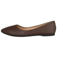 thumbnail image 2 of Forever Shoes Women Ballet Basic Flats Pointed Toe Comfort Insoles ALICIA-32 Brown PU 6.5, 2 of 3