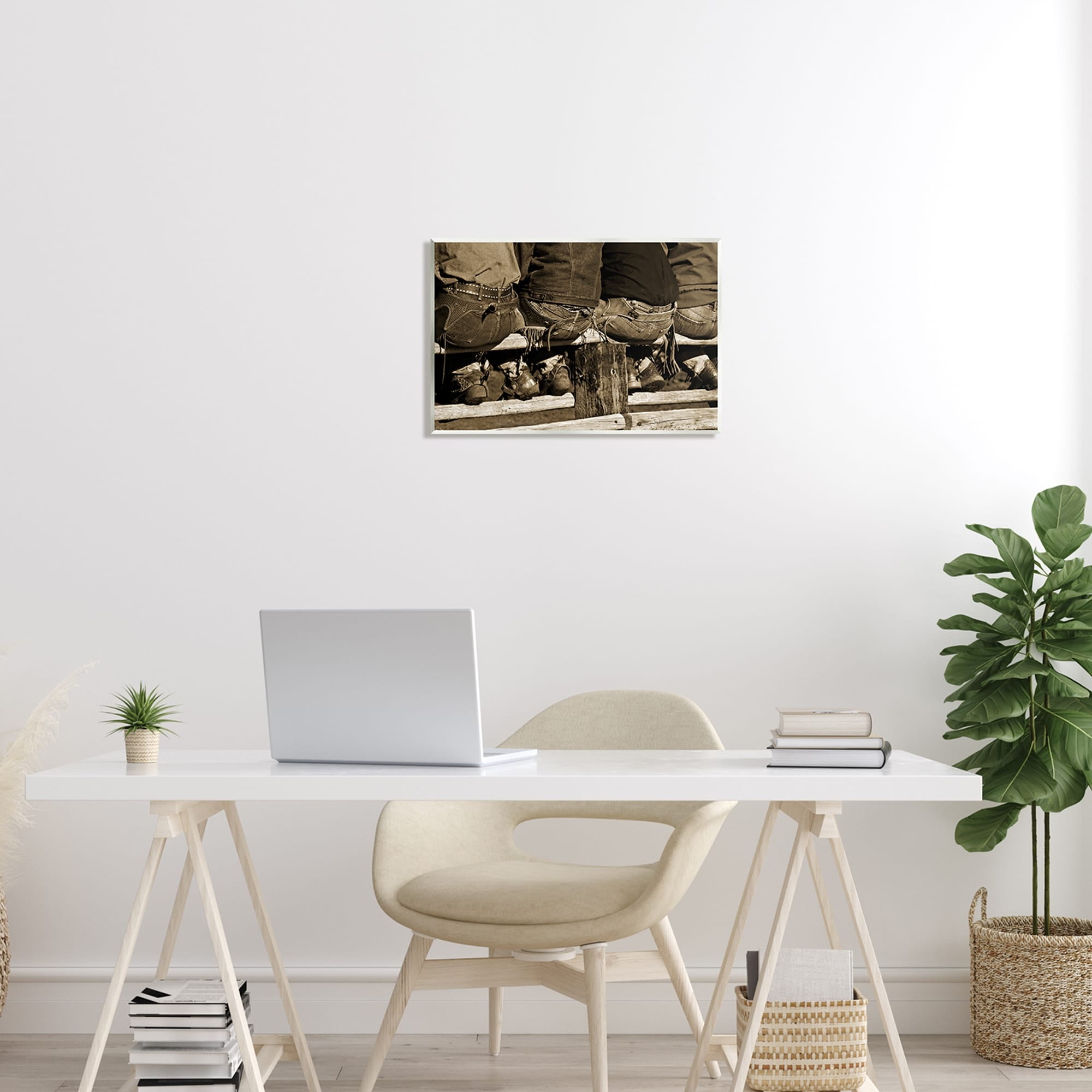 Stupell Industries Vintage Western Cowboys Sitting Sepia Photography Photograph Unframed Art Print Wall Art, Design by Lisa Dearing