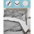 thumbnail image 4 of Quilts Queen Size Bedding Set, Marble Grey Lightweight Quilted Comforter, Modern Abstract Ink Painting Luxury Soft Reversible Bedspread Coverlet with Pillow Covers for All Season, 90" x 96", 4 of 7