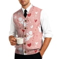 thumbnail image 6 of Mens Valentines Day Sweater Vests V Neck Sleeveless Cardigan Vest Knitwear, 6 of 7