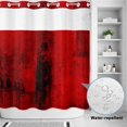 thumbnail image 2 of No Hook Shower Curtain, Red Shower Curtains for Bathroom with See Through Top Window, Retro Oil Painting Modern Abstract Art Aesthetics Waterproof & Washable Bath Curtain 66"x72", 2 of 9