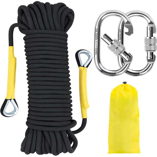 Cuerda de escalada estática NTR de 8 mm, 10-50 m con 2 ganchos de acero