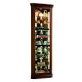 thumbnail image 2 of Solid-Wood Lighted Corner Curio Cabinet in Victorian Brown by Pulaski Furniture, 2 of 3