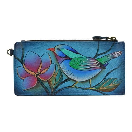 Women's ANNA by Anuschka Leather Credit Card Organizer/Wallet 1713 6.75" x 3.25" x 0.25"