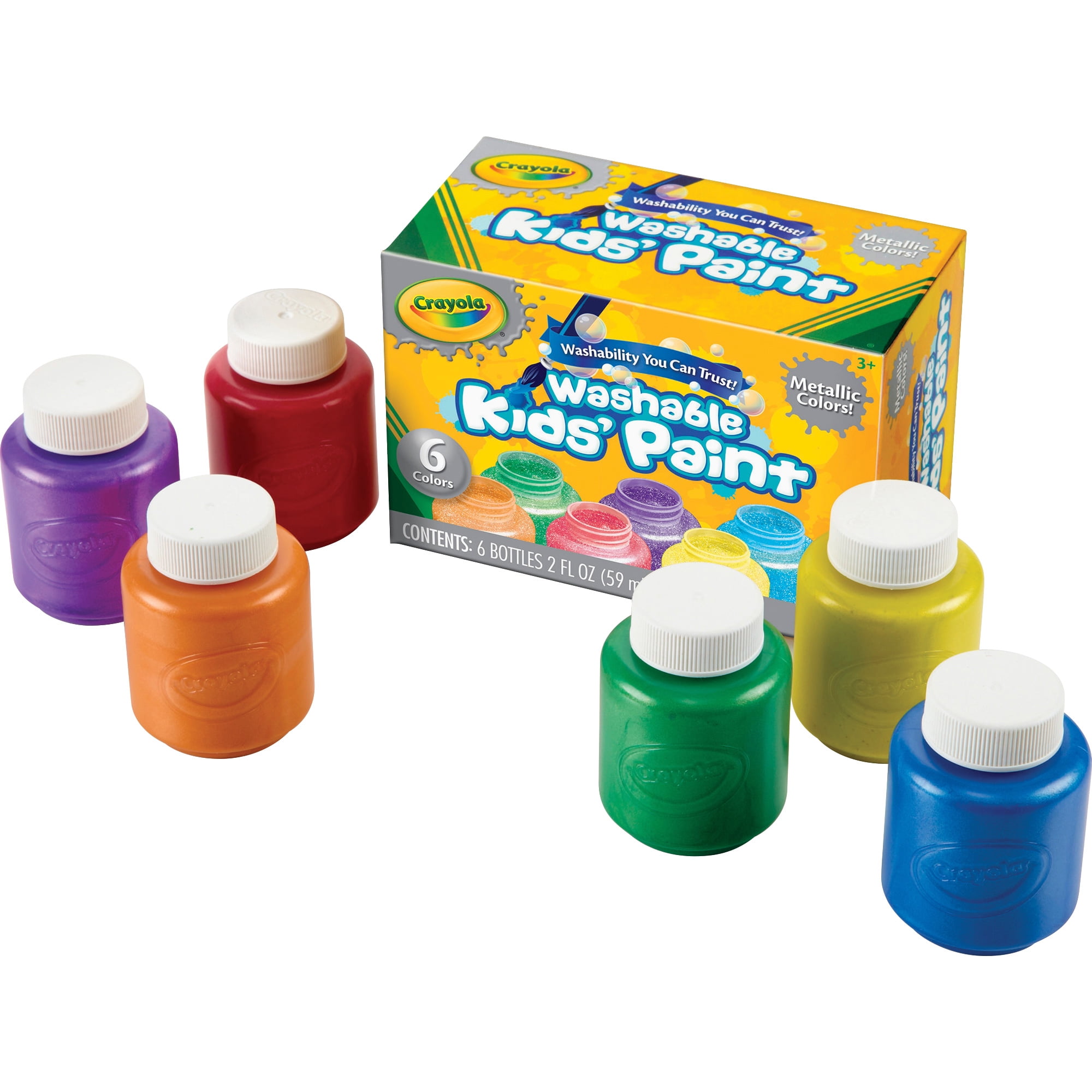 Crayola Washable Paint 6 Colors Metallic Set