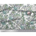 thumbnail image 2 of Soimoi Velvet Fabric Leaves,Floral & Paisley Block Print Fabric by The Yard 58 Inch Wide, 2 of 3