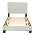thumbnail image 3 of Poundex Furniture Twin Faux Leather Bed Frame with Slats in White, 3 of 6