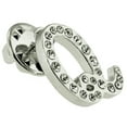 thumbnail image 2 of PinMart's Silver Plated Rhinestone Alphabet Letter Q Lapel Pin, 2 of 3