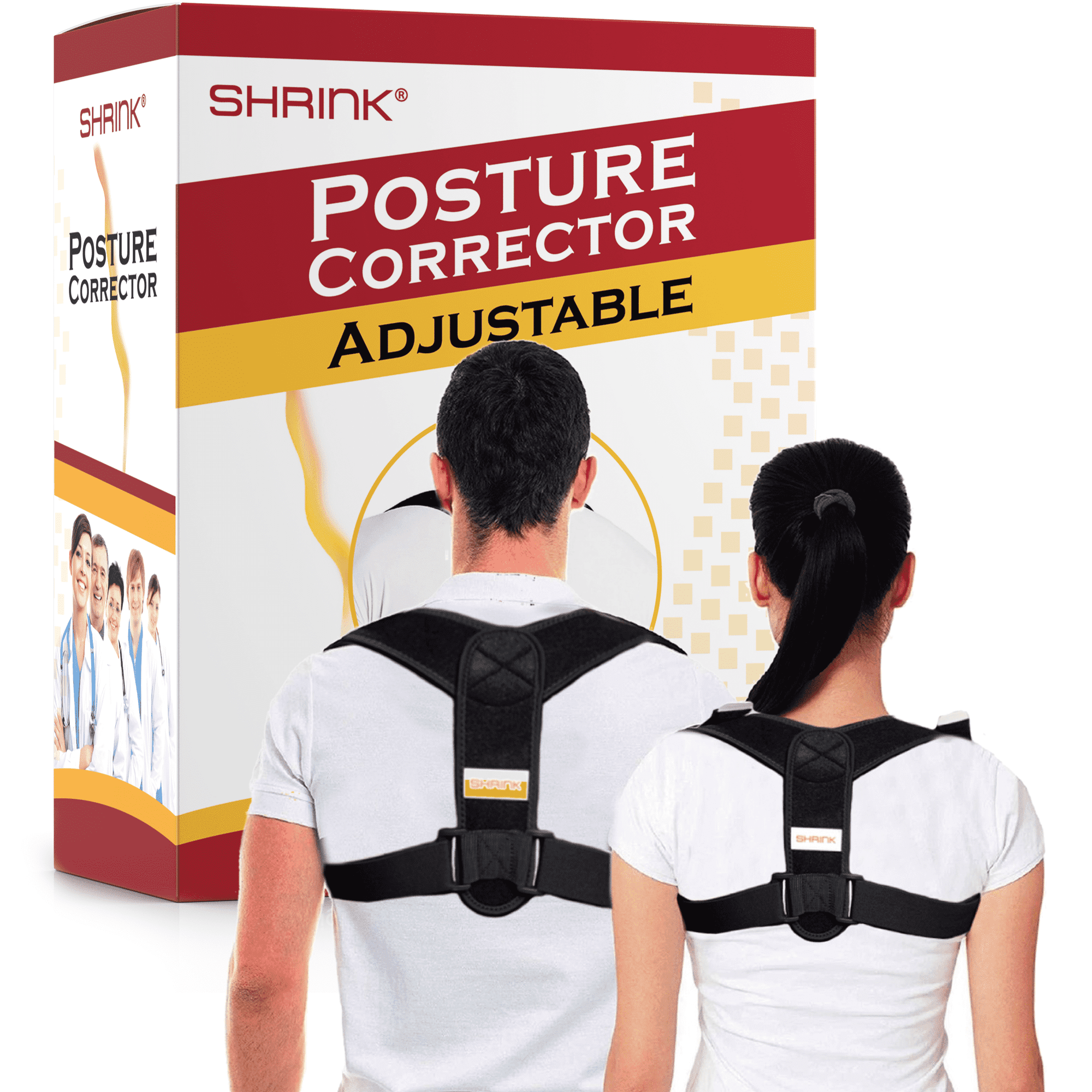 Shrink Posture Corrector Back Support - Best for Improving Posture, Relieving Back Pain, Neck & Shoulder Pain Relief for Women & Men