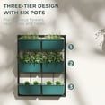 thumbnail image 4 of Outsunny 3-Tier Wall Planter with 6 Pots for Indoor and Outdoor, Green, 4 of 9