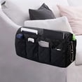 thumbnail image 4 of PULLIMORE Anti-Slip Sofa Organizer Armrest Cover with 8 Pockets for Sofa Couch Armchair (Black), 4 of 8
