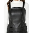 thumbnail image 6 of Celebrity Pink Women's Faux Leather Sleeveless Pleated Skater Mini Dress, Sizes XS-XXXL, 6 of 6