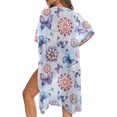 thumbnail image 5 of HELLHERO Sexy Long Kimono Swimsuit Cover Up for Summer High Quality Fabrics Breathable Beach Cover Ups Datura Flower Butterfly, 5 of 6