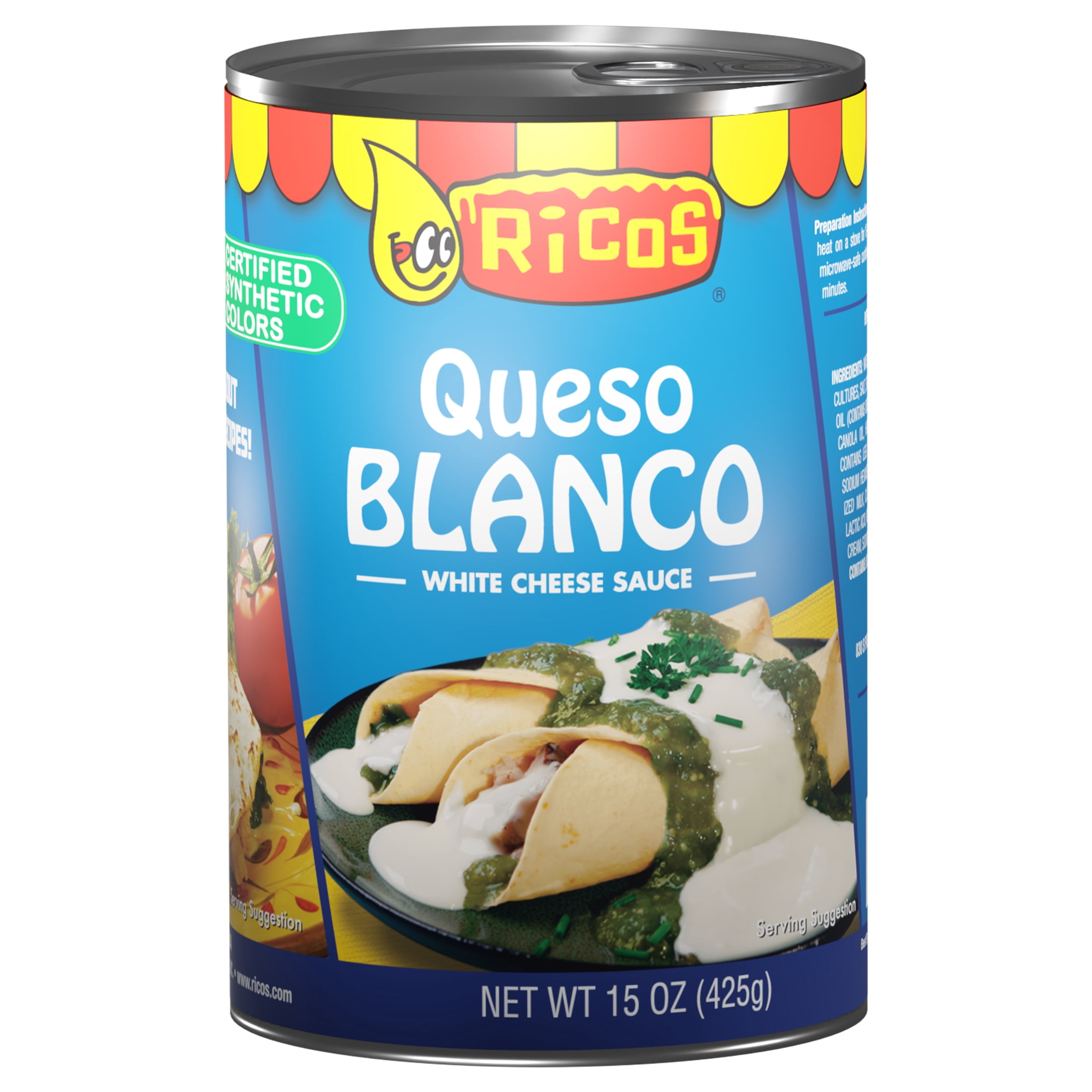 (3 pack) Ricos Queso Blanco White Cheese Sauce, 15 oz Can, Shelf-Stable, Liquid