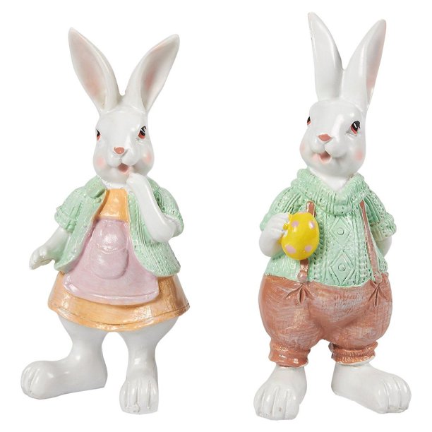 2 Easter Bunny Figurines Rabbit Couple, Wedding Anniversaries Gift ...