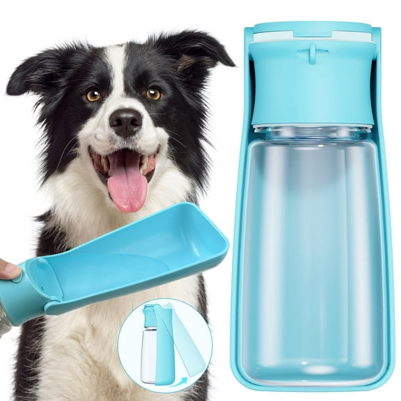 Portable Dog Water Bottle Dispenser [Leak Proof & Foldable] Dog Travel Water Bottle Bowl Accessories for Small Medium Large Dogs Pet Water Bottles for Dogs Walking Outdoor Hiking Travel 19OZ