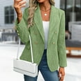 thumbnail image 2 of CharmCyan Women’s Double Breasted Blazer Long Sleeve Notched Lapel Tailored Fit Office Suit Jacket with Button Details Green L, 2 of 2