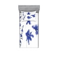 thumbnail image 1 of Ambesonne Flower Fitted Sheet & Pillow Sham Set, Oriental Art, Twin, Dark Violet, 1 of 3