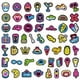 thumbnail image 5 of Juego de pegatinas de vinilo, pegatinas decorativas para ordenador portátil, maleta, niños, monopatín, coche, motocicleta, bomba de teléfono (100 pegatinas de neón), 5 of 5